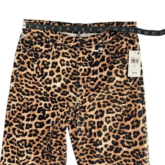 Hudson NWT Women's Nico Mid-Rise Cigarette Leopard Tan Black Straight Pants 29 - Picture 10 of 13